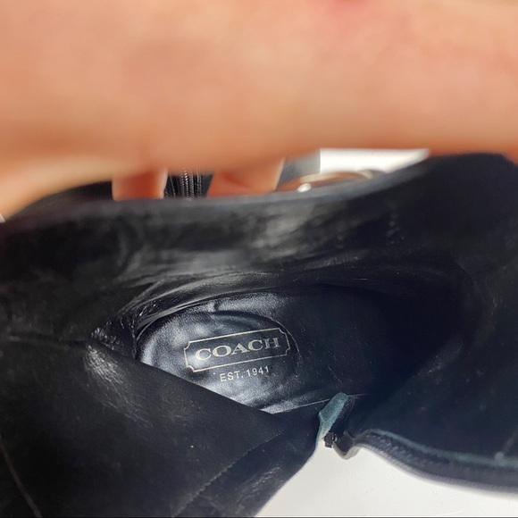 Coach Irina Black Leather Block Heel Bootie 6.5 - Picture 10 of 10